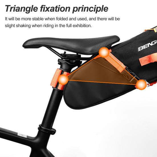 

Велосипедная седельная сумка, двухслойная водонепроницаемая сумка для хранения большой емкости, многофункциональный держатель для велосипедных инструментов, грузовой держатель, подседельный штырь, хвостовая сумка, профессиональная