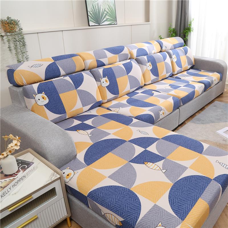 Stretch Sofa Seat Cushion Cover Printed Sofa Covers For Living Room Pets Kids Couch Cover Anti Cat Scratch Furniture Slipcover
