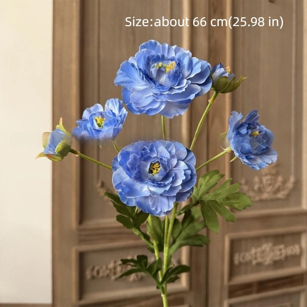 6 Heads Fake Flower with Buds Artificial Faux Plants Peony Artificial Flower  Wedding Decoration