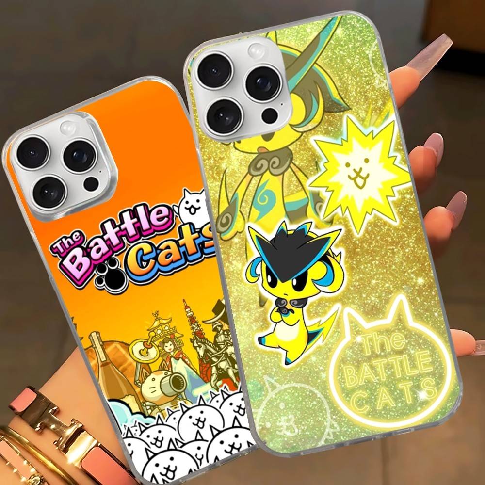 B-Battle Cats Anime Game For IPhone 17 16 15 14 Plus 13 12 11 Pro Max Phone Cover Back Satin Colorful Surface