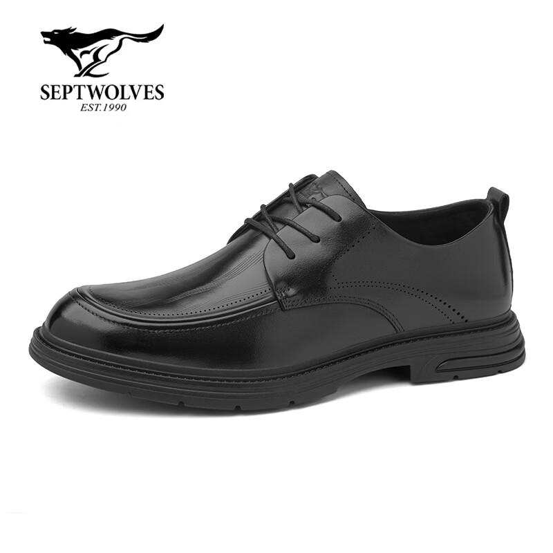 Septwolves Men's Genuine Leather Business Dress Shoes