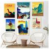 Pop Art Canvas Paintings Vintage Wall Kraft Posters Coated Stickers Home Decorative Gift Travel to Chile San Diego Alpaca