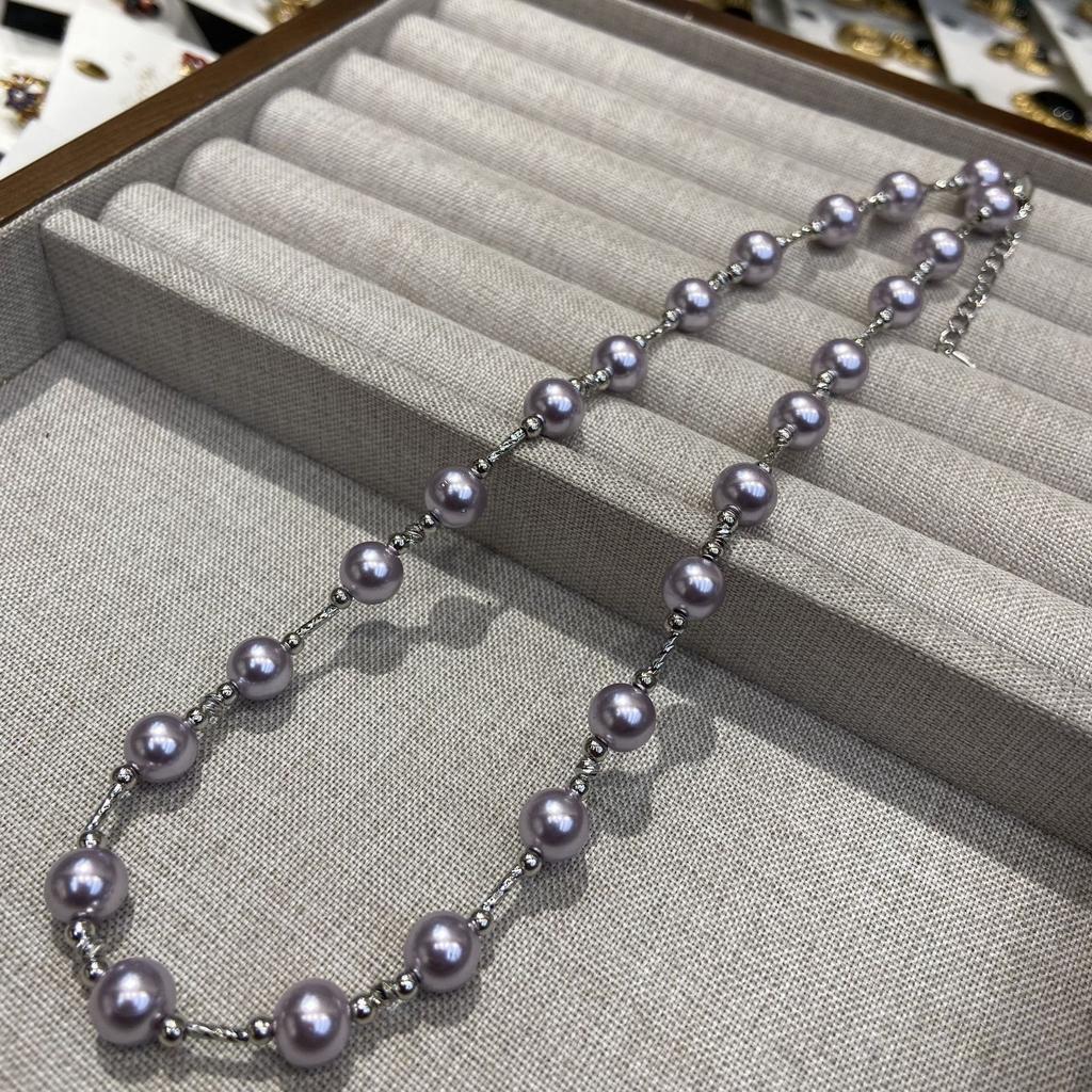 8M/10M Bead Necklace Metal Line Bead Necklace Women'S Light Luxury Fashion Neck Chain Collarbone Chain Batch
