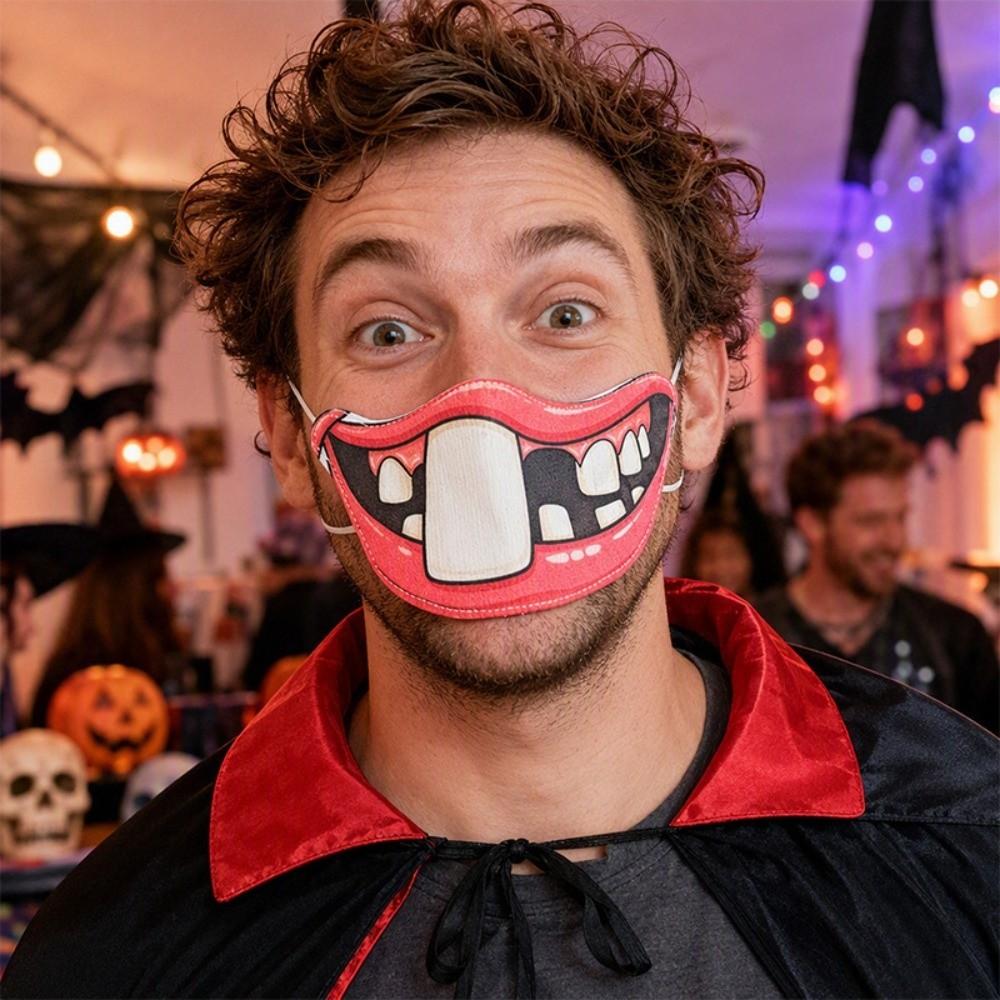 Realistic Expression 3D Printed Mask 3D Printed Cotton Mask Creative Halloween Mask  Cycling