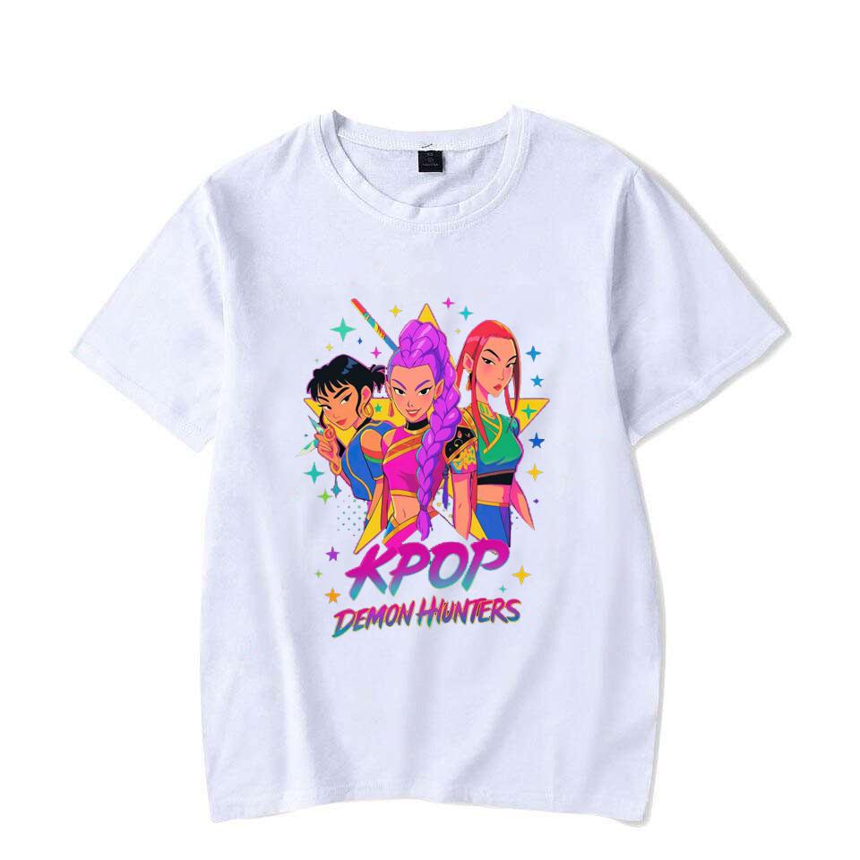 KPop Demon Hunters Saja Girls Rumi Mira Zoey Pattern Unisex Tees Anime Funny Men Women T-shirt Fashion Street Tops