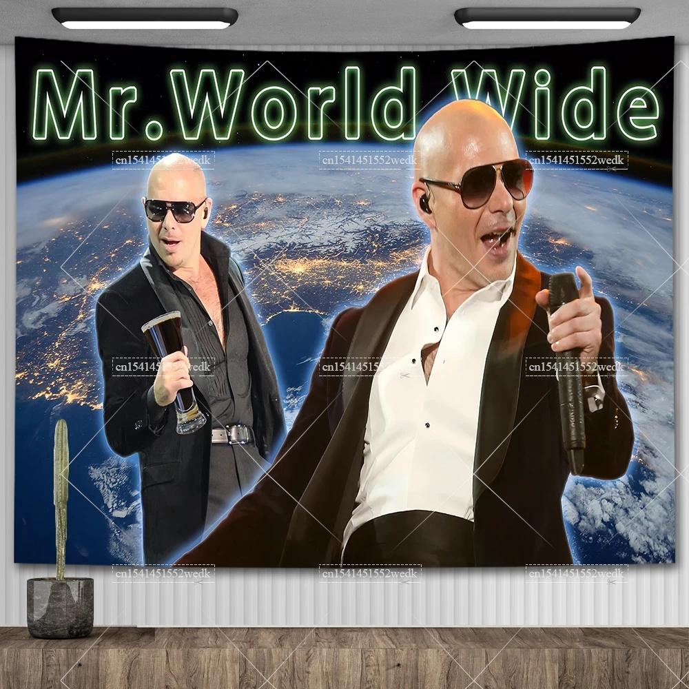 Mr Worldwide Dice To Live Laugh Love Telo da Parete MR 305 Pitbull Meme Telo da Parete Grande Tessuto Appeso a Parete Teli Tappetini Yoga