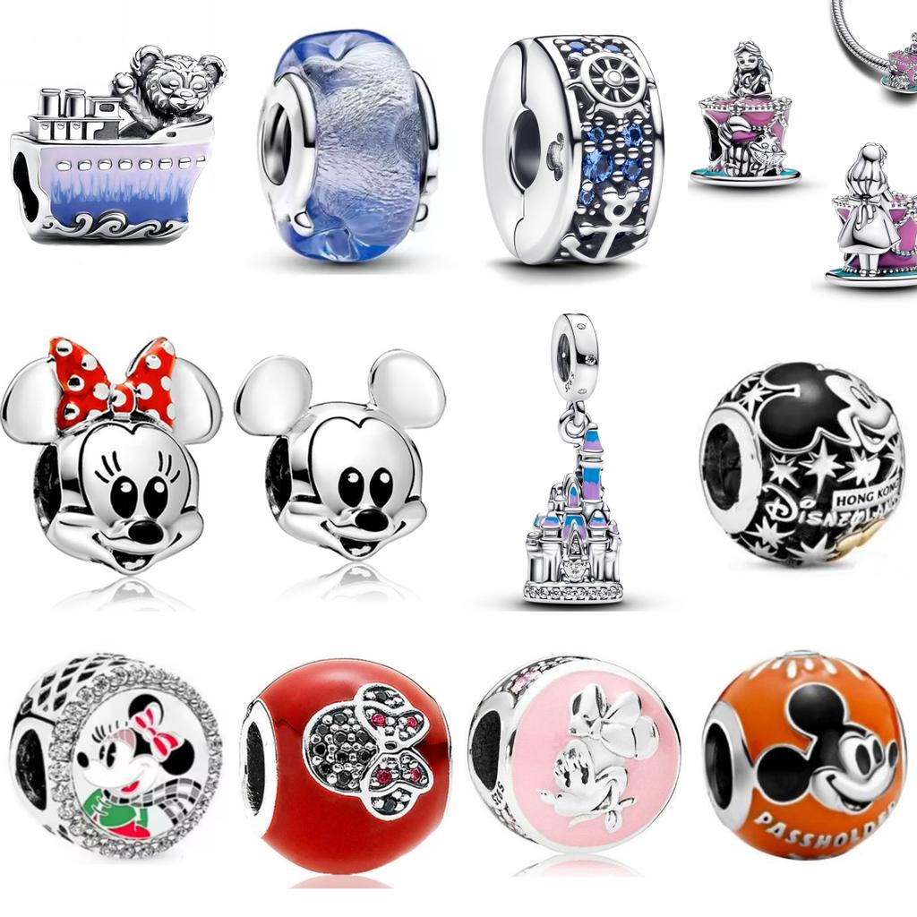 Mickey Castle Ship Cup Charms Beads For 925 Silver Bracelet Jewelry Accessories