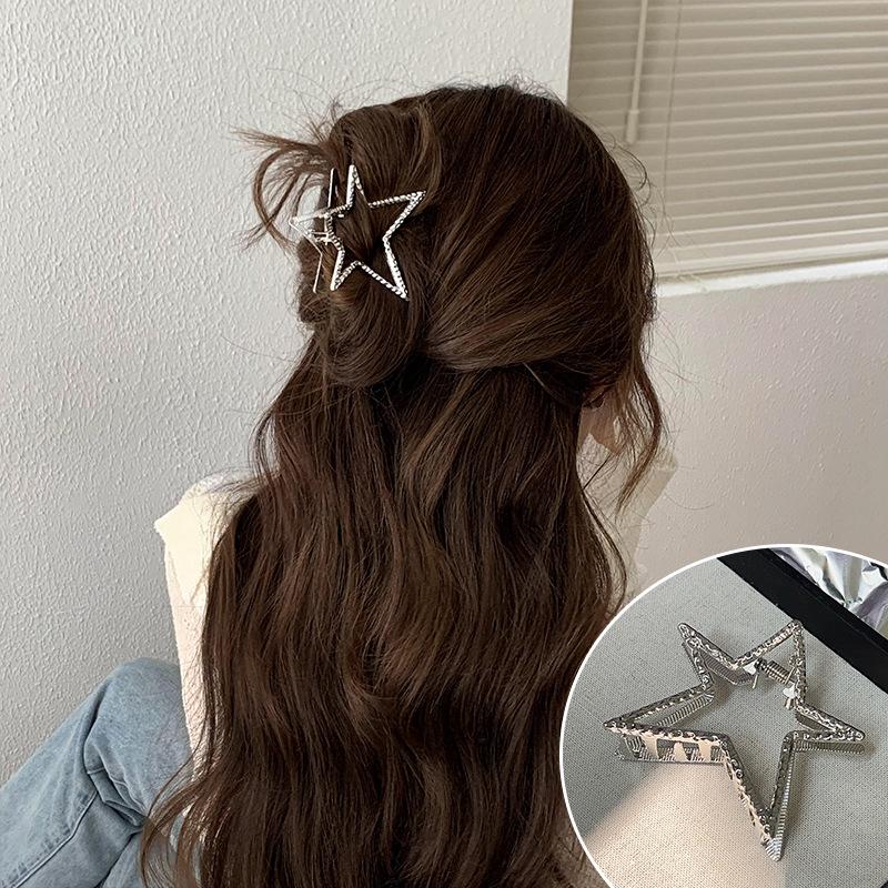 2024 Silver Shark Clip for Women - Large Metal Grip Hair Accessory