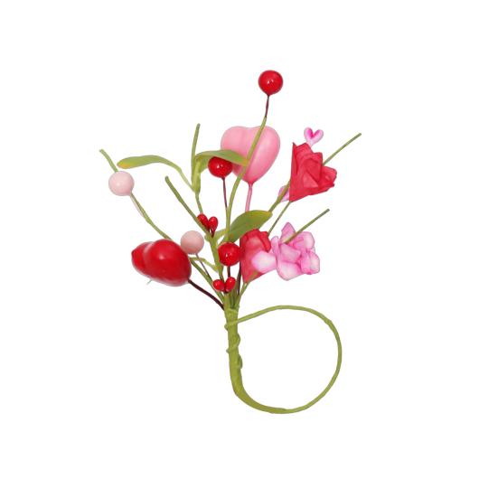 

Heart Shaped Napkin Rings Simulated Flower Napkin Holder for Valentine s Day And Wedding Elegant Table Setting Decor розовый