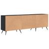 TV Cabinet In Black Oak Look 150 X 30 X 50 Cm Engineered Wood
