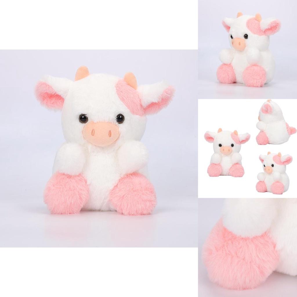 Belle Strawberry Cow Plush Toy Adorable Pink Cow Stuffed Animal