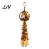 Unique Horse Head Craft Gift Farmhouse Wall Decor Boho Hanging Ornament with Wood Beads Natural Flax Rope Art Tassels Rustic for Living Room