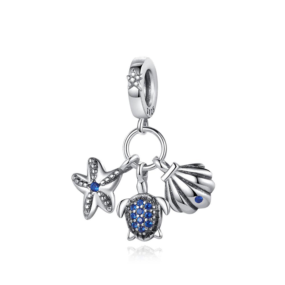 Набор из трех подвесок с морскими крабами и ракушками, медных цветов, для шармов. Оригинальный браслет медного цвета для изготовления украшений.