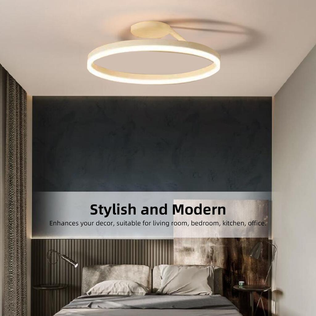 LED Ceiling Light Modern Round Dimmable Flush Mount Ceiling Light Fixture with Remote Control APP for Living Room Home