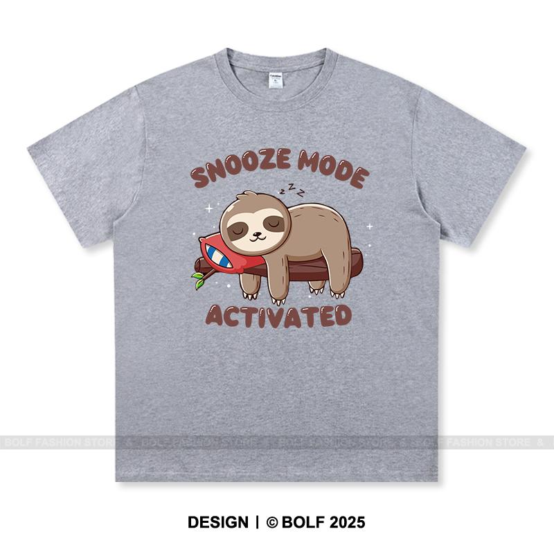 Snooze Mode Activated Printed T-Shirt 100% Cotton Oversized Sleepy Graphic Tees for Men Women Summer Tops Lazycore Streetwear