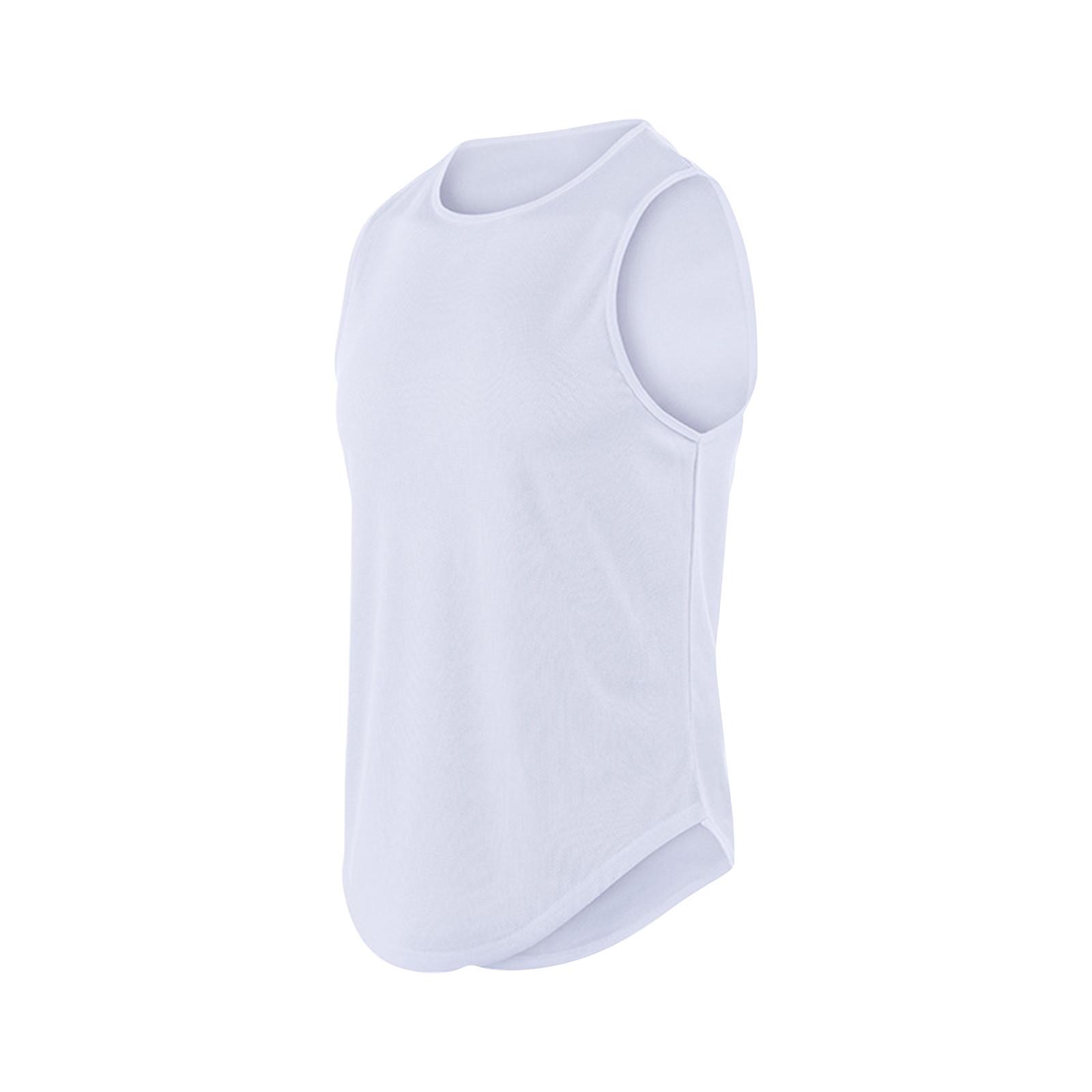 

Быстросохнущий спортивный жилет мужской безрукавный жилет для бега, тренировок, баскетбола, свободного покроя, фитнеса XL белый