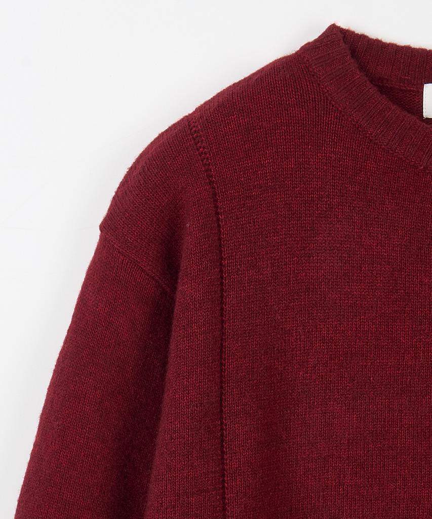 Nodu Single Line Round Cardigan [Burgundy]