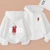 Kids Zipper Style Cardigan Coat Fashion Letter Loose Sweatshirt Toddler Boy Girl 3-14 Yrs Hoodie Casual Brand Sports Top Clothes