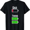 Mens Tired Twin Dad Low Battery Charge Meme Image Funny T-Shirt T-Shirt