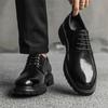 Skórzane Buty Męskie sznurowane oksfordy Derby Priting Buty Wizytowe do Garnituru Luksusowe Biurowe Biznesowe Buty Męskie