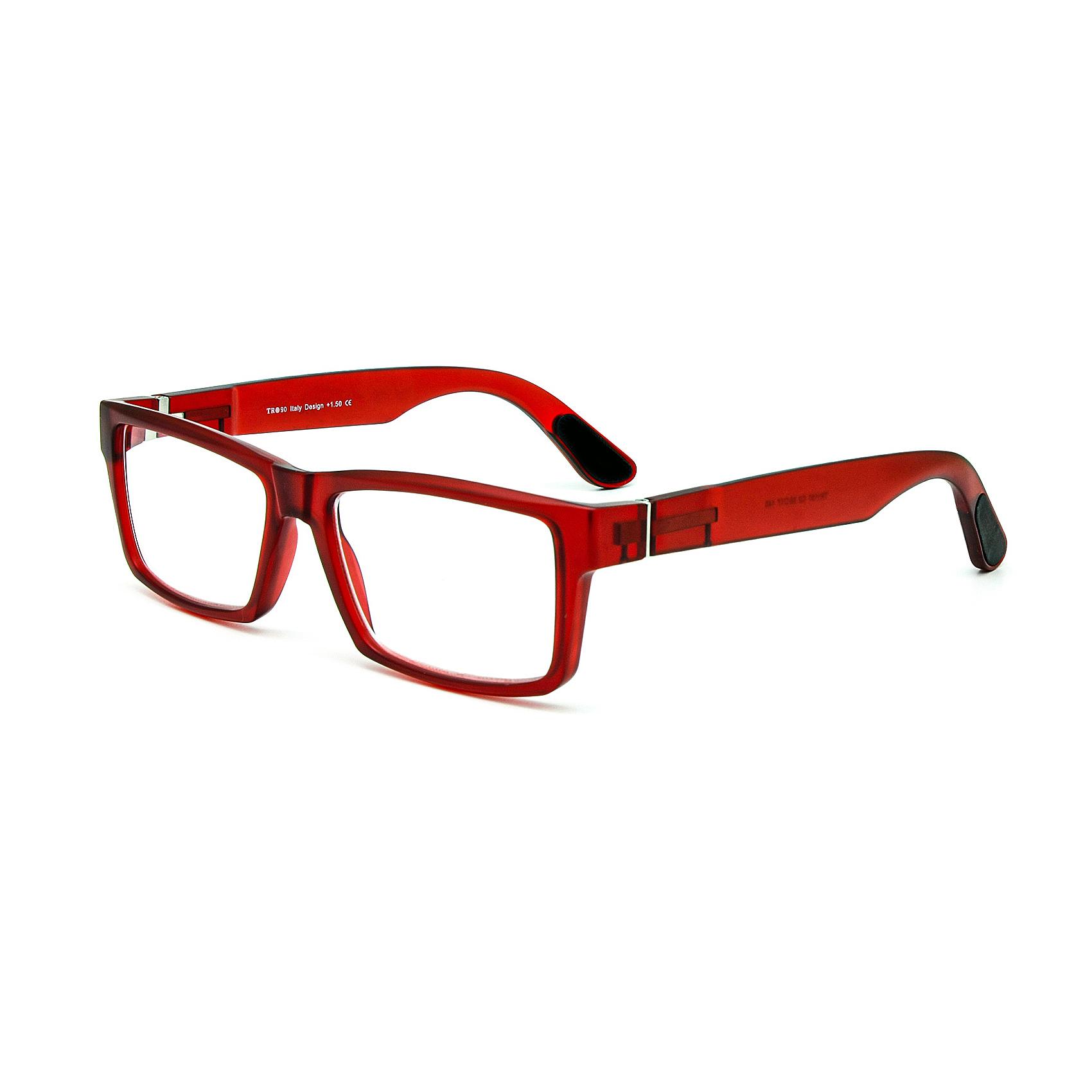 

Reading Glasses Retangular Trendy Bold Thick Design Lightweighted Spring Metal Hinge Anti-Slip Temples +1.5