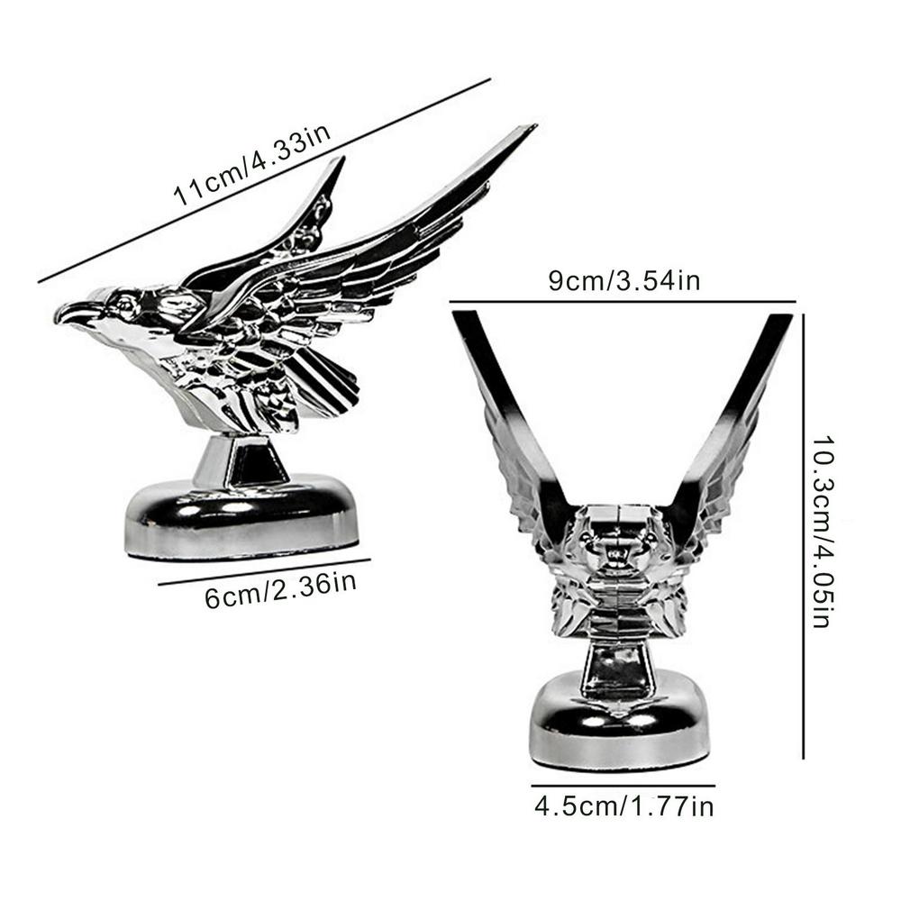 

Car Hood Ornament 3D Car Emblem Self-Adhesive Eagle Stickers Decal Badge Sculpture Eagle Ornament Car Modification Accessories серебряный