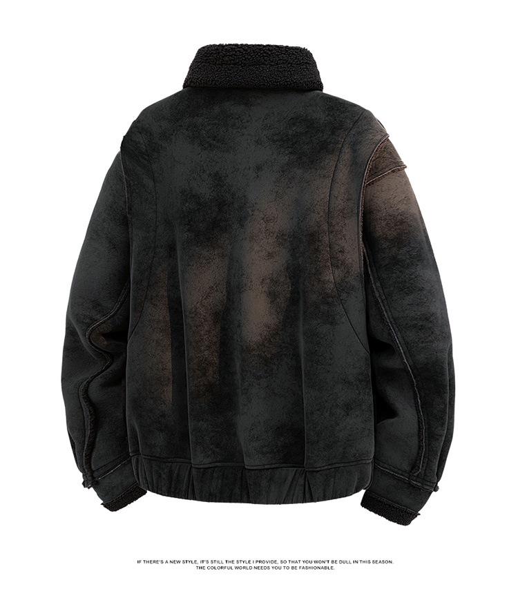 Men's 2025 Winter Warm Lambswool Jacket - Thick, Solid Color, Loose Fit