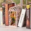 Buchstützen-Set Dunkle Familie DIY Holzpuzzle Gotischer Stil Halloween Bücherregal Puppenhausmodell Buchstütze Gebäude Heimdekoration