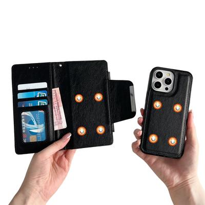 For iPhone 16 Pro Case Detachable 2-in-1 Magnetic Closure PU Leather Wallet Phone Case