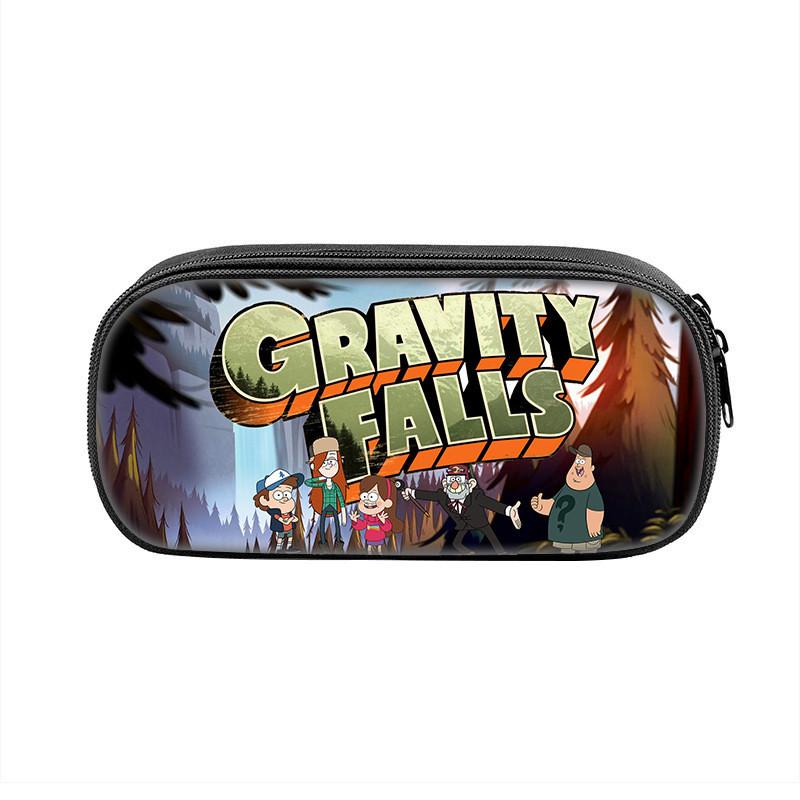 Gravity Falls Cartoon Pencil Case Large Capacity Nylon School Supply Organizer For Students