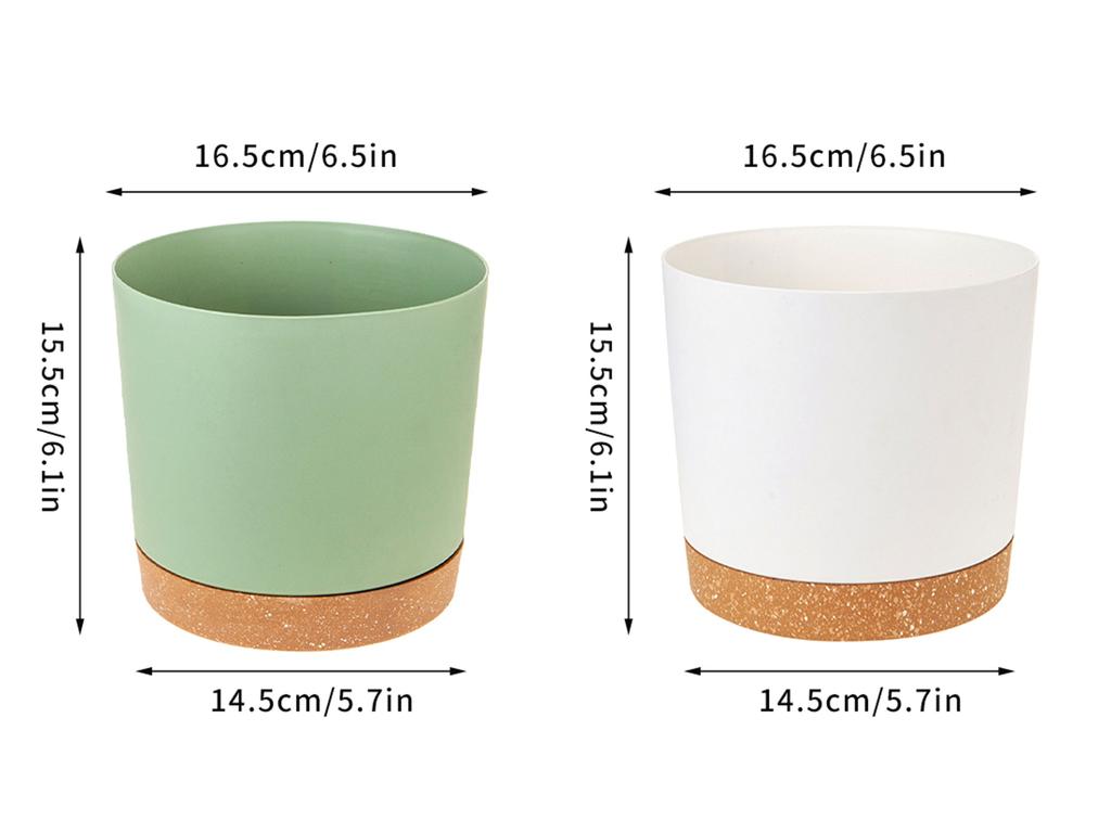 Plastic Flowerpot Flower Plant Pot Balcony Courtyard Potted Plants Bonsai Flowerpot with Drainage Home Garden Tray macetas