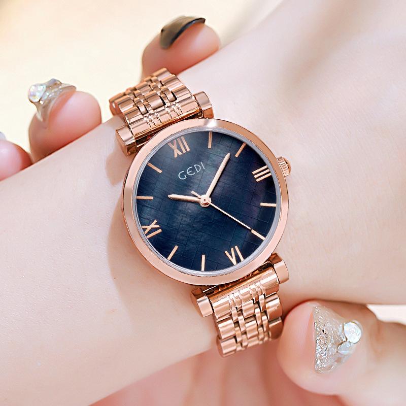Steel Belt Watch Women'S Simple Temperament Fashion Versatile Waterproof Quartz Casual Watch