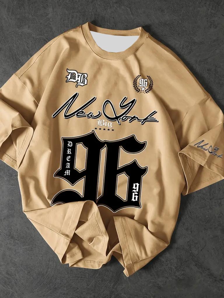 NO.96 Print Casual Graphic T-Shirt Short Sleeve Sports Women's T-shirt Unisex Casual Daily Wear Summer Men's Racing T-shirt