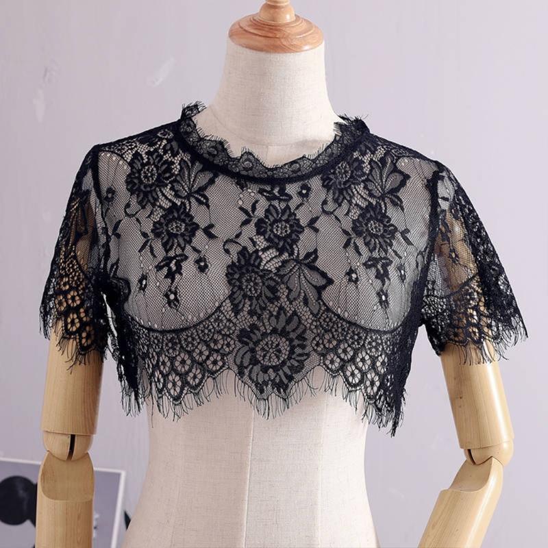 Lace Detachable Half Shirt BlouseBottoming Shirt Cover Neck Ruff Neck Collar Fake Collar Mini Cape Doll Collar Choker