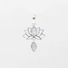 Garnet Lotus Pendant: 925 Sterling Silver Flower Charm