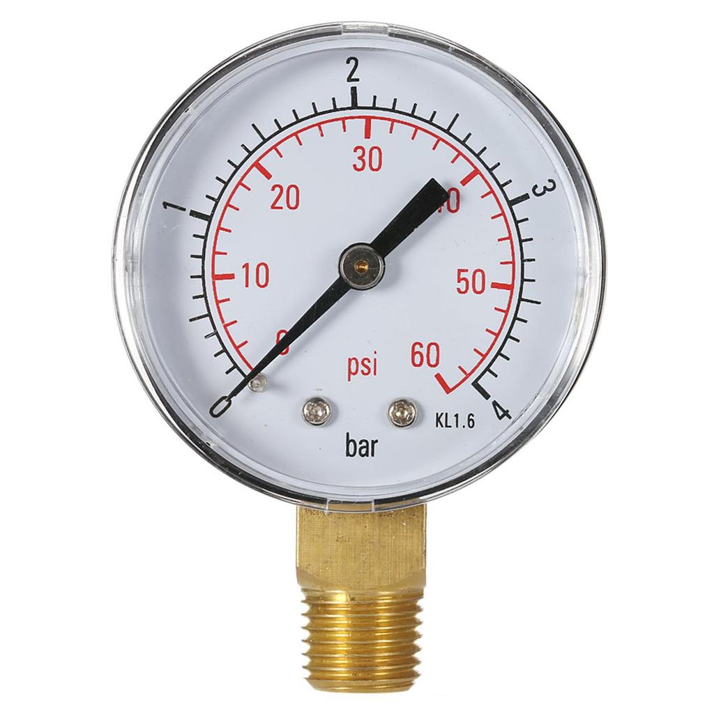 50mm Pool Filter Water Pressure  Hydraulic Pressure Gauge Meter Manometer 1/4" NPT Thread Meter Double Scale Glycerin Filled