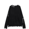 2024 Niche Unisex Distressed Knit Sweater with Exposed Seams