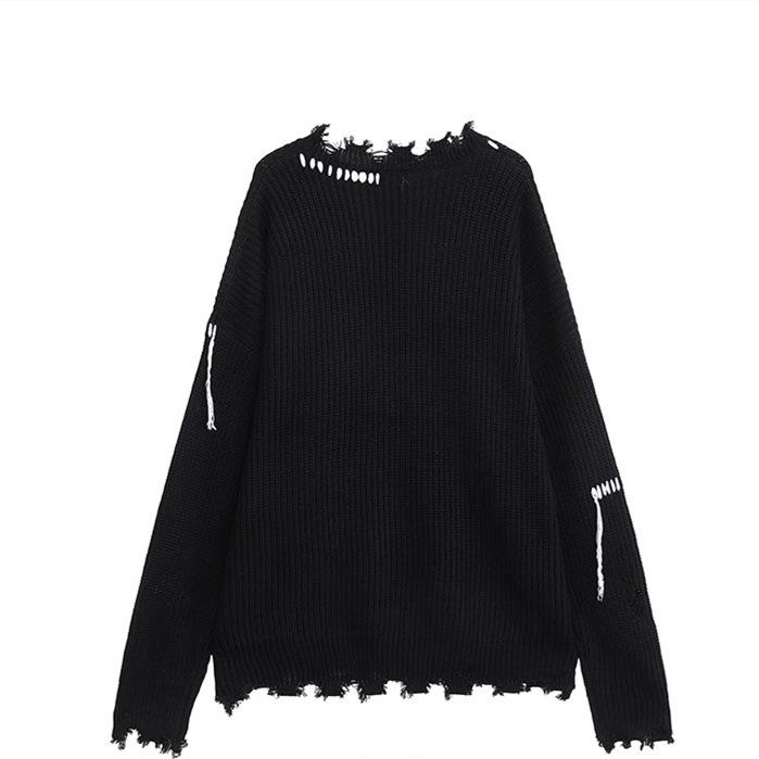 2024 Niche Unisex Distressed Knit Sweater with Exposed Seams