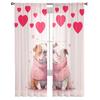 Valentine Love Dog Tüllvorhänge für Wohnzimmer, durchsichtiger Vorhang für Schlafzimmer, Küche, Jalousien, Voile-Vorhänge