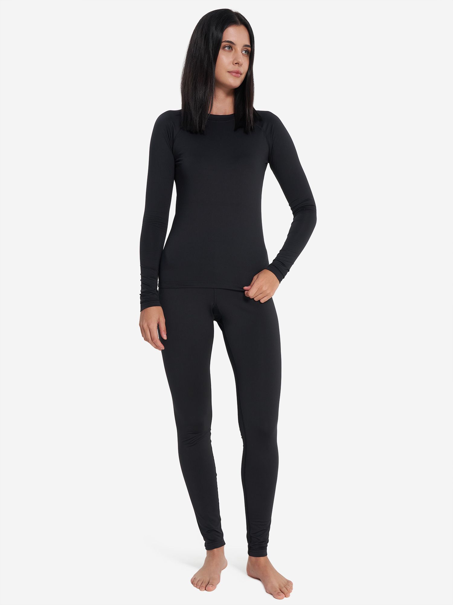 

Женский бесшовный термокомплект нижнего белья Одежда и брюки Домашний набор XL чёрный