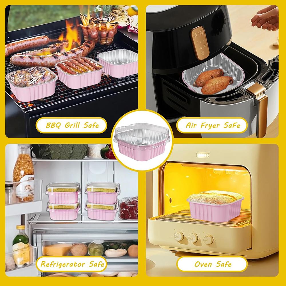New 25 Set Square Mini Cake Pans with Lids and Dessert Cups for Wedding Party