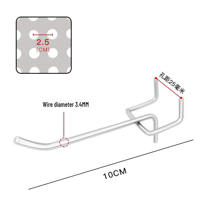 

Металева однолінійна полиця з трикутним гачком для демонстрації господарських товарів та телефонів