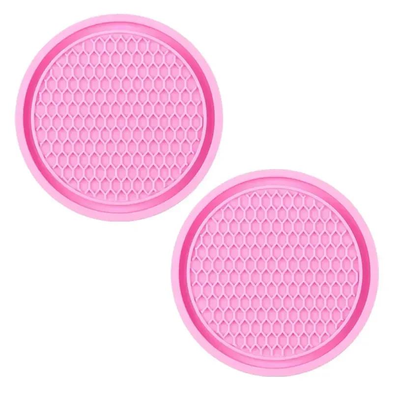 Car 2Pcs Black  Auto Cup Holder Anti Slip Insert Coasters Pads Interior Accessories Universal Fits Perfectly For Most Cups