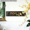 2D Flat 1pc Gothic Luxury Aluminum Toilet Sign "TOILET" with Ornate Gold Frame & Black Background 15.7x3.94 Inch, Vintage Victorian Metal Wall Plaque