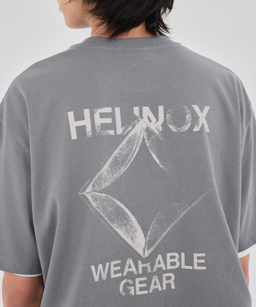 Hellinogseuweeo Magic Hours Logo Short Sleeve T-Shirt_Grey