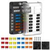 12 Way Fuse Block /24V ATO/ATC Fuse Block with 24 Fuse LED Indicator for Car, Boat, RV, Truck