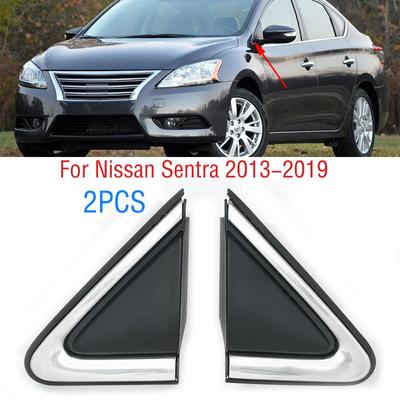 2 PIÈCES Pour Nissan Sentra 2013- Moulure de Garniture d'Angle de Fenêtre de Rétroviseur Latéral Arrière de Voiture Capuchon Triangulaire
