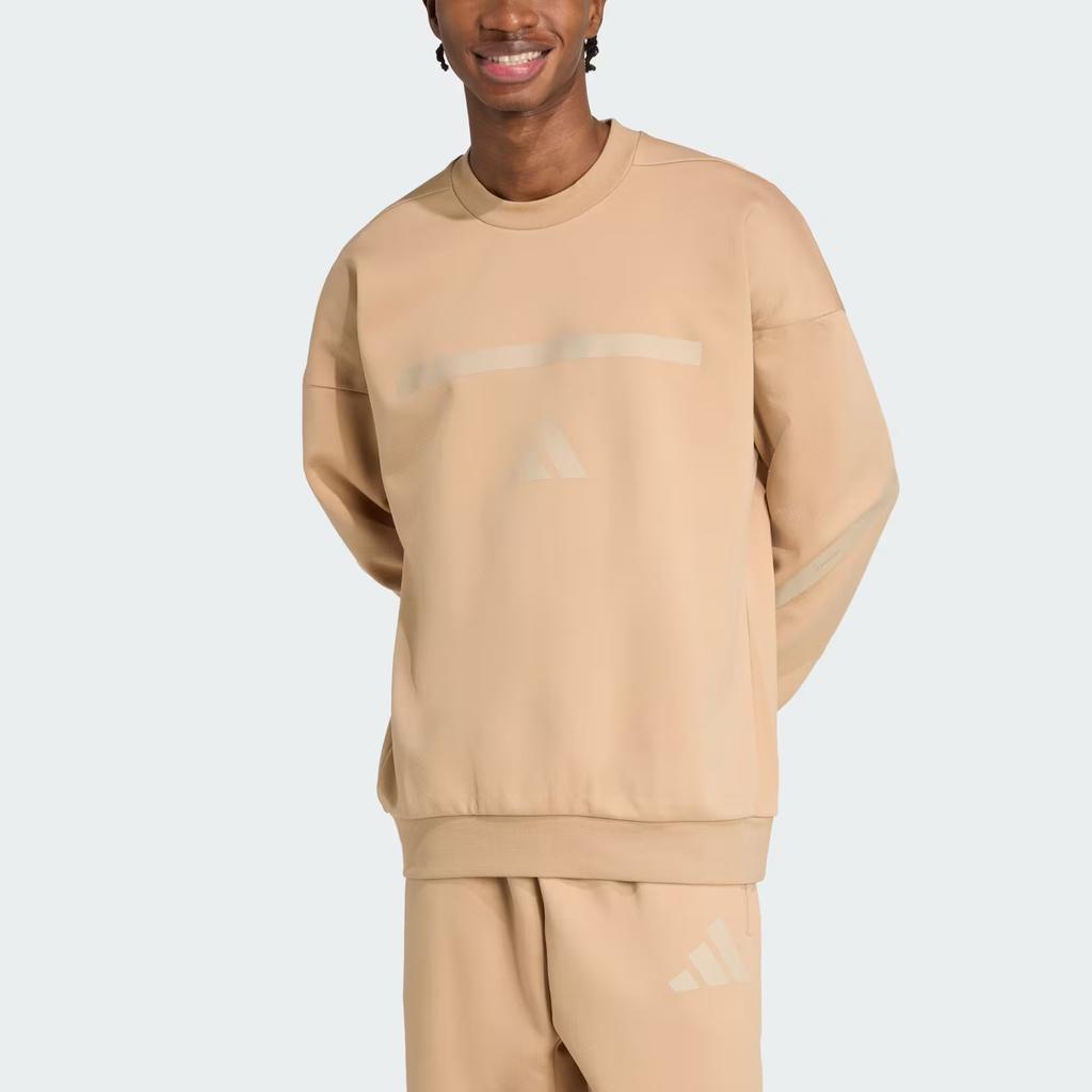 adidas Long Sleeve Crew Neck Loose Sweatshirt Men Sweatshirt Warm-Sandstone JW4750