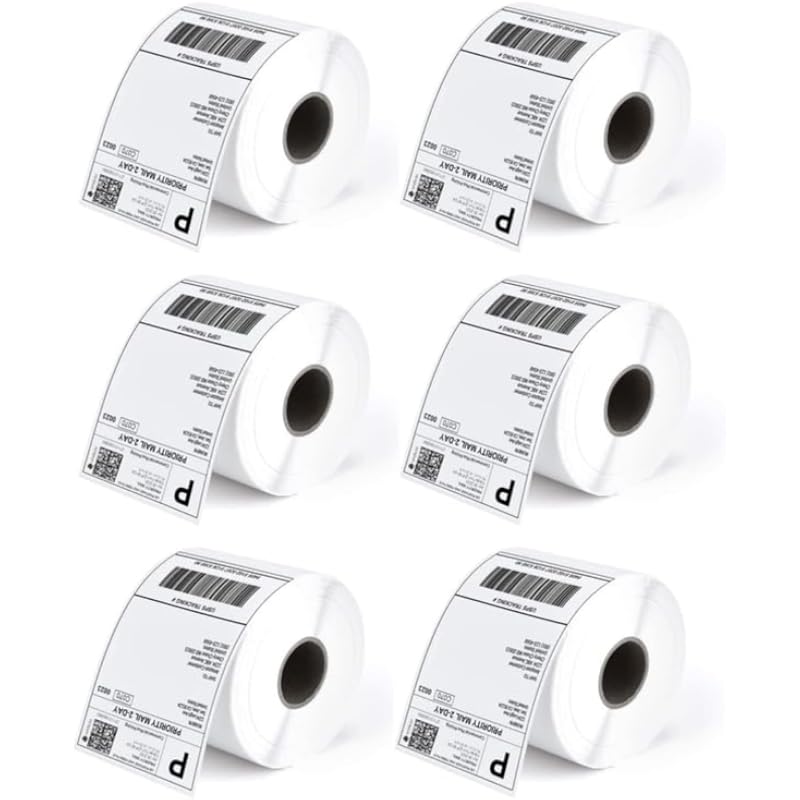 True-Ally 100Mm X 150Mm Direct Thermal Shipping Label, 4""X 6"" Sticker Rolls, 400 Label Per Roll, Strong Adhesive, Barc