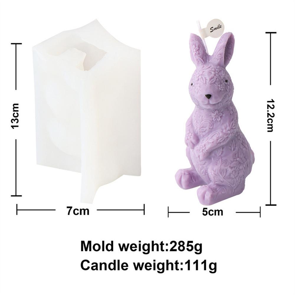 3D Multi-style Cute Rabbit Silicone Candle Mold DIY Easter Animal Aromatherapy Plaster Soap Resin Mould  Crafts Casting Tool